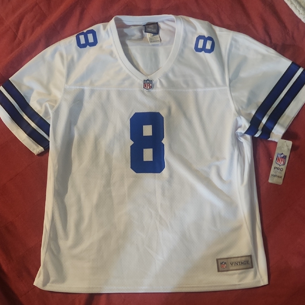 NFL White and Blue #8 Football Jersey-0009